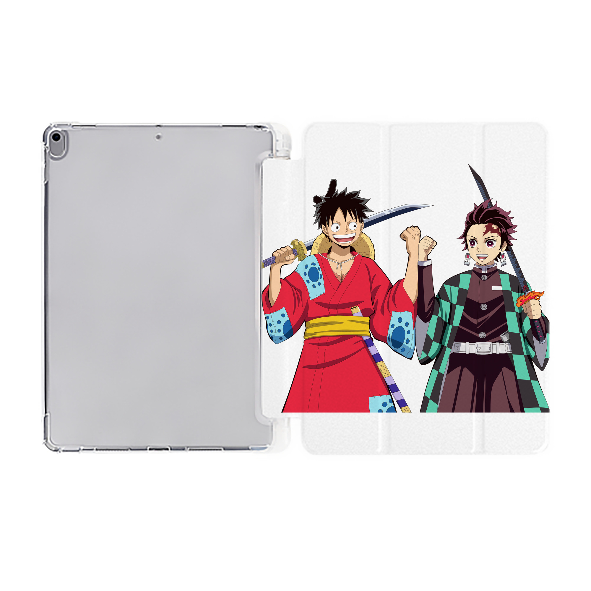 （画像用） 鬼滅の刃 竈門 炭治郎／かまど たんじろう Kamado Tanjirou IPad ケース ペン収納付き 三つ折りスタンド PUレザー×シリコン 対応機種9.5/10.5/10.9インチ